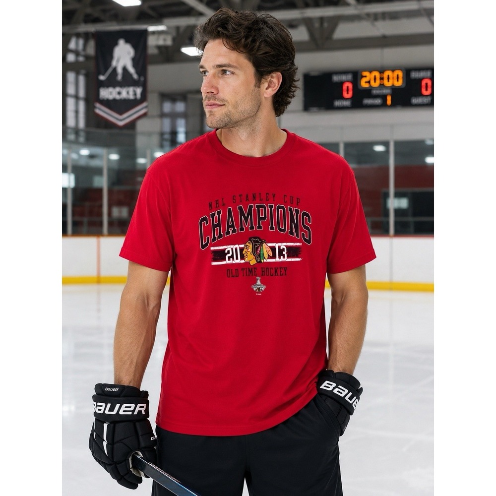 Chicago Blackhawks 2013 Stanley Cup Champions T Shirt NHL Red Adult XL Hockey